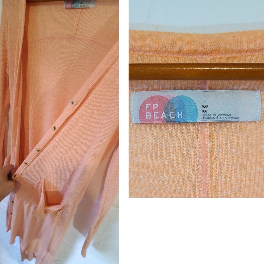 Free People Beach Ribbed Cardigan - Medium - Picture 3 of 6